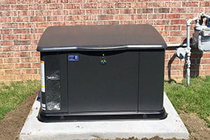 A backup generator outside a residential home.