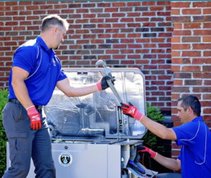 Tri State Water Power & Air technicians installing a whole home generator